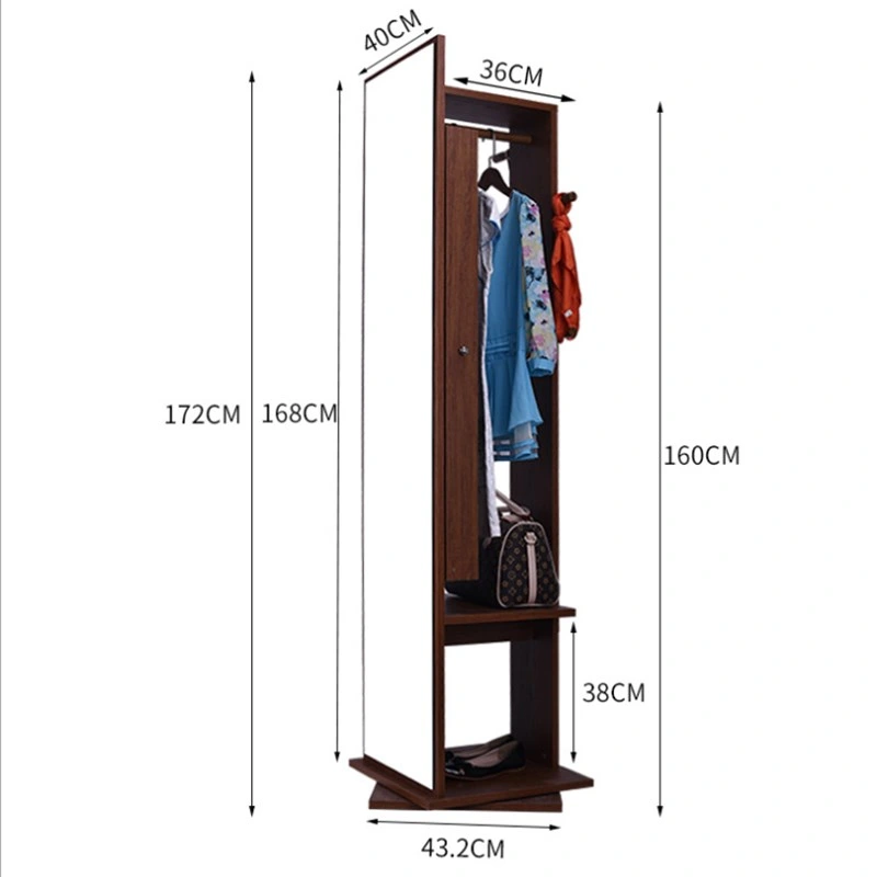 Multi-Functional Full-Length Mirror Full-Length Mirror Full-Body Rotating Jewelry Storage Floor-Standing Mirror