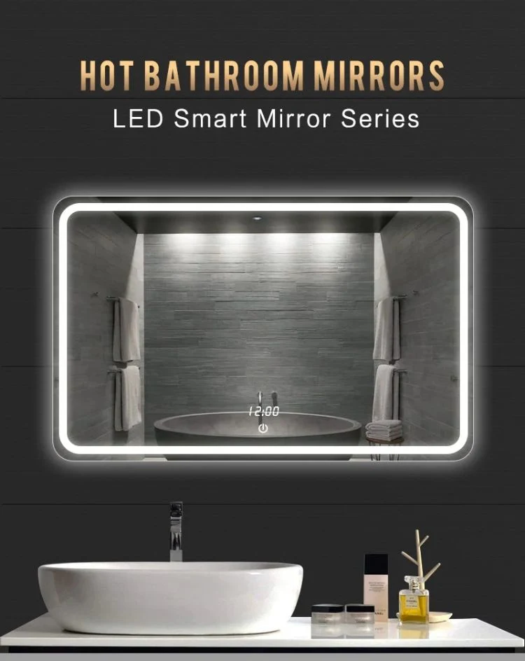 Manufacturer Fogless Light Mirror Home Decor Construction Decoration Free Shapes Bathroom LED Mirrors IP44 Touch Sensor Bluetooth Smart Mirror