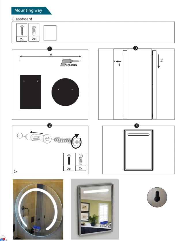 Hot Sale Customized Anti-Fog Bathroom LED Mirror with Touch Screen