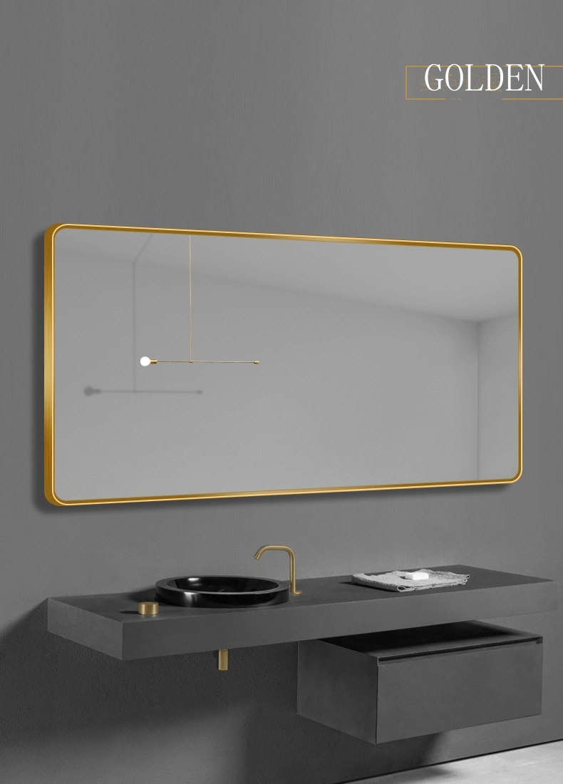 Black/Golden Metal Aluminum Frame Bathroom Decorative Silver Smart Mirror