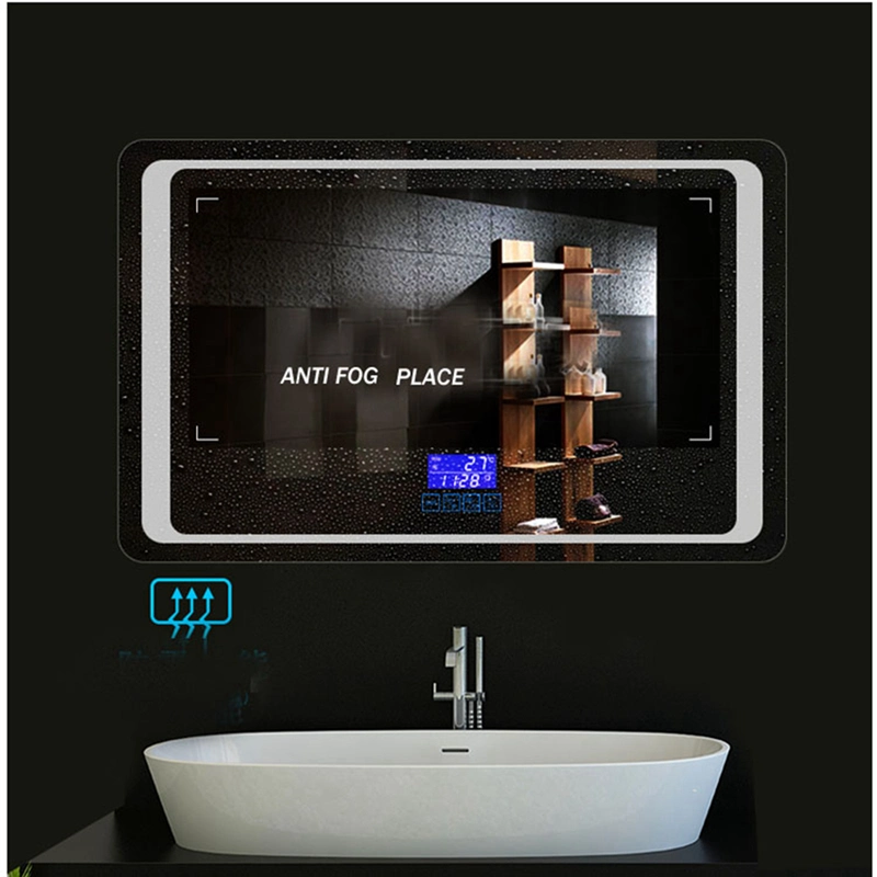 Square Bluetooth Defogger LED Wall Bathroom Smart Float Decorative Vanity Mirror