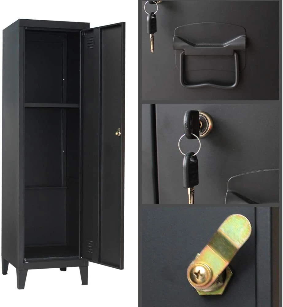 Steel Wardrobe Cabinet Steel Clothes Storage Locker One 1 Door Metal Wardrobe Closet