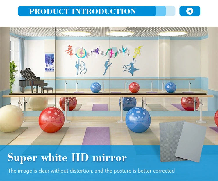 Dance Studio Safety Mirror Classroom Home Body Oversized Frameless Mirror Wall Self-Adhesive Gym Yoga Dancing Wall