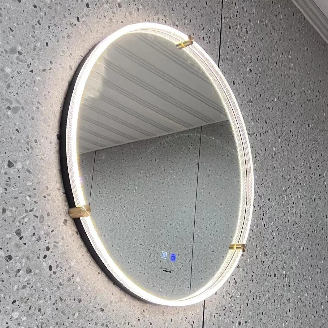 Modern Bathroom Crystal Acrylic Frame Make up Smart LED Mirror