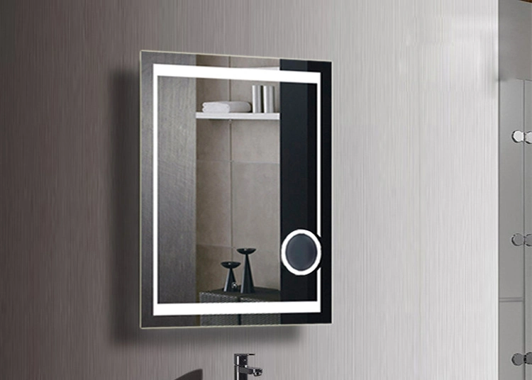 Customized Bathroom Mirror with Light Squared Lighted Mirror Anti-Fog Bluetooth Magnifying Makeup Mirror