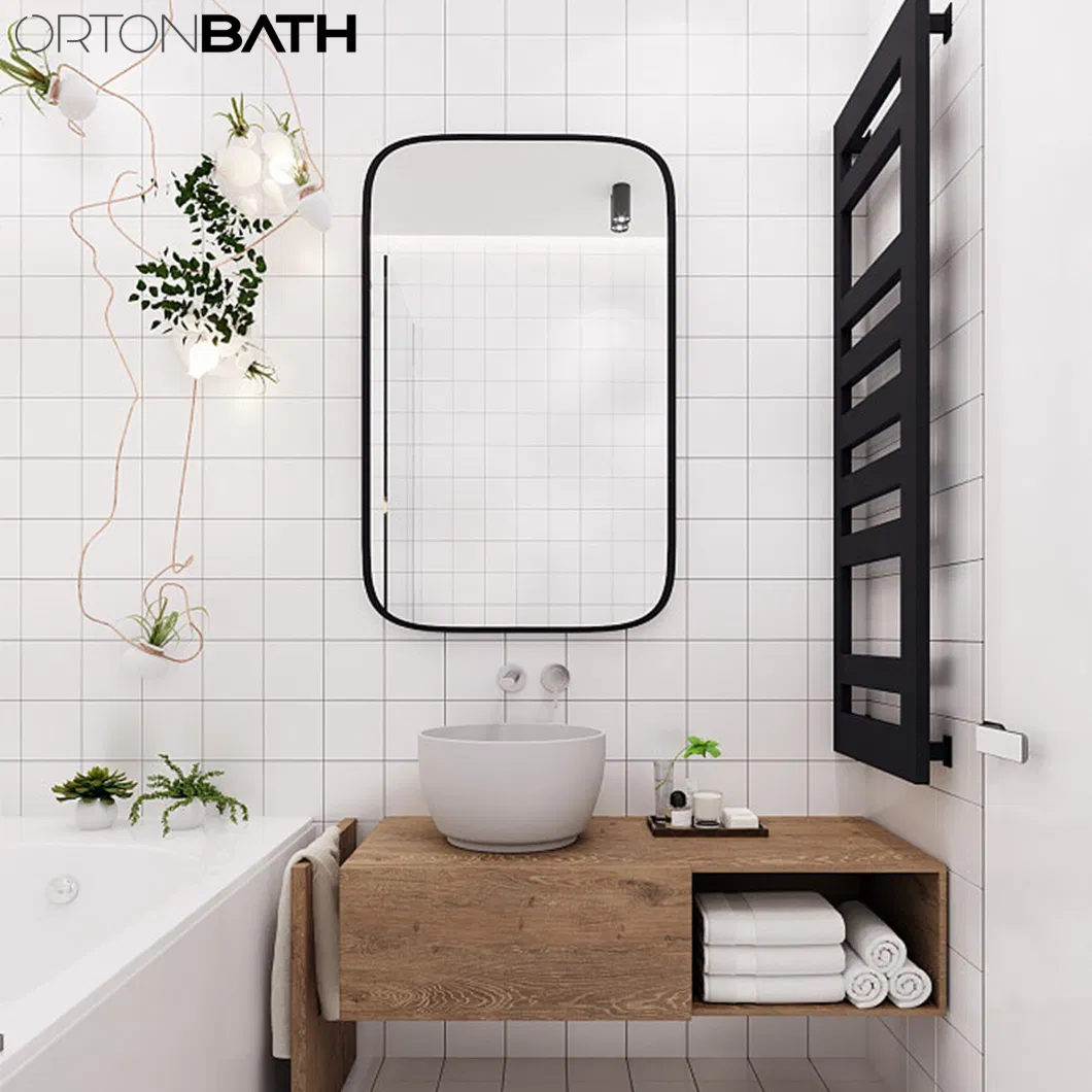 Ortonbath Framed Wall Mirror, 26 X 32, Black, Traditional Dark Accent Mirror for Home Decor