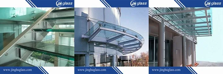 Jinghu 6.38mm/8.38mm/10.38mm/12.38mm Safety Clear and Colored Tempered Laminated Glass