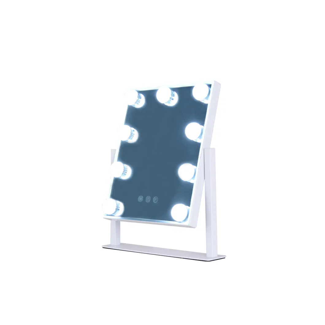 New Arrival Square Touch Dimmable 9 Bulbs LED Vanity Hollywood Mirror Gmh1502