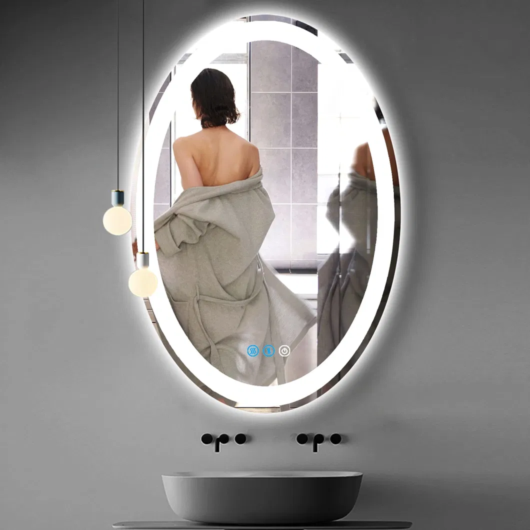 Jh Glass Customized Hotel Home Decor Bathroom Vanity Furniture LED Mirror Backlit Dimmer Color Temperature Adjust Blue Tooth Speaker