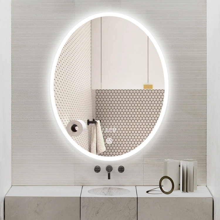 Black Frame Smart Mirror Aluminum Frame Circle Mounted Bathroom Mirrors