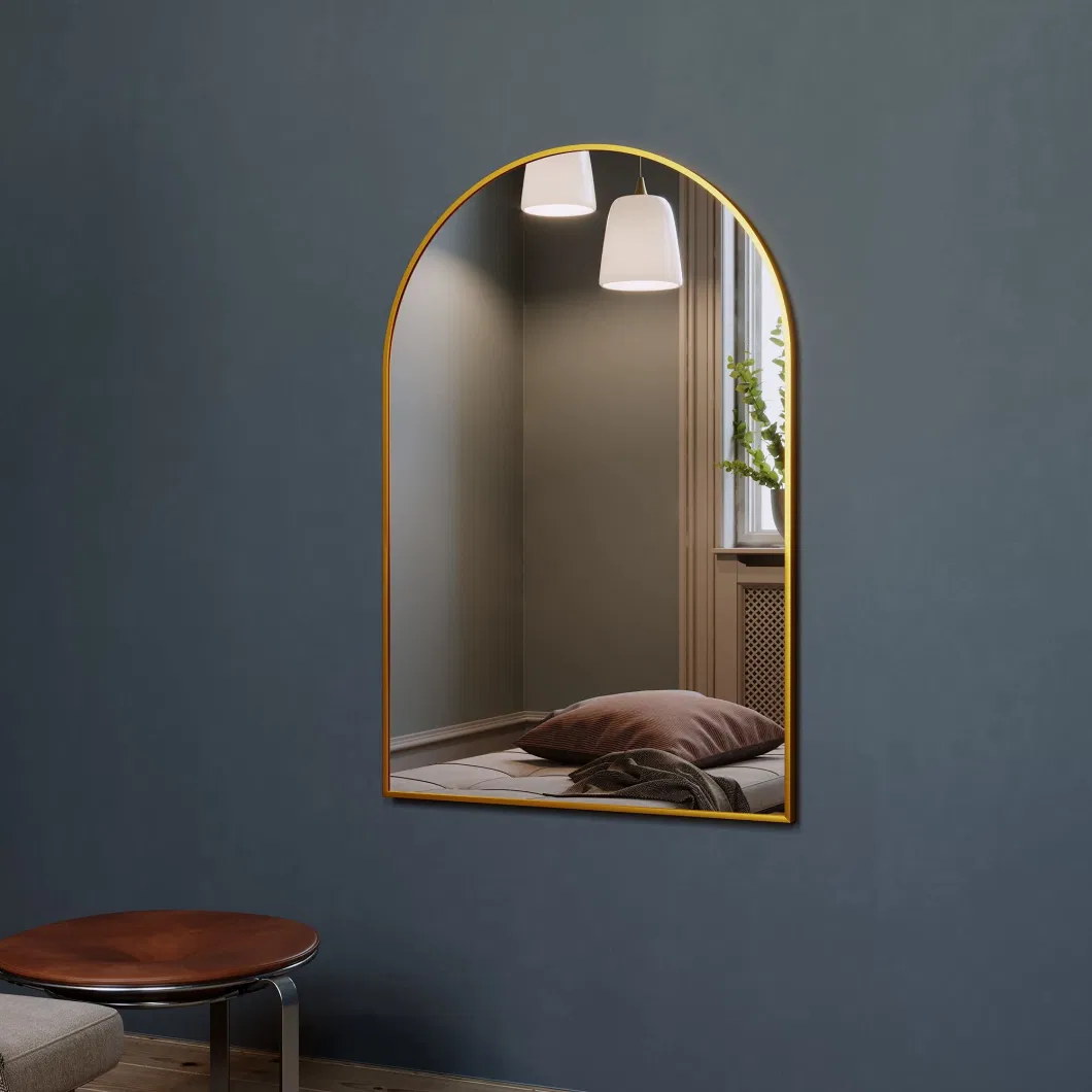 Factory Price Home Decor Gold Frame Mirror Arch Mirror Entryway Mirror