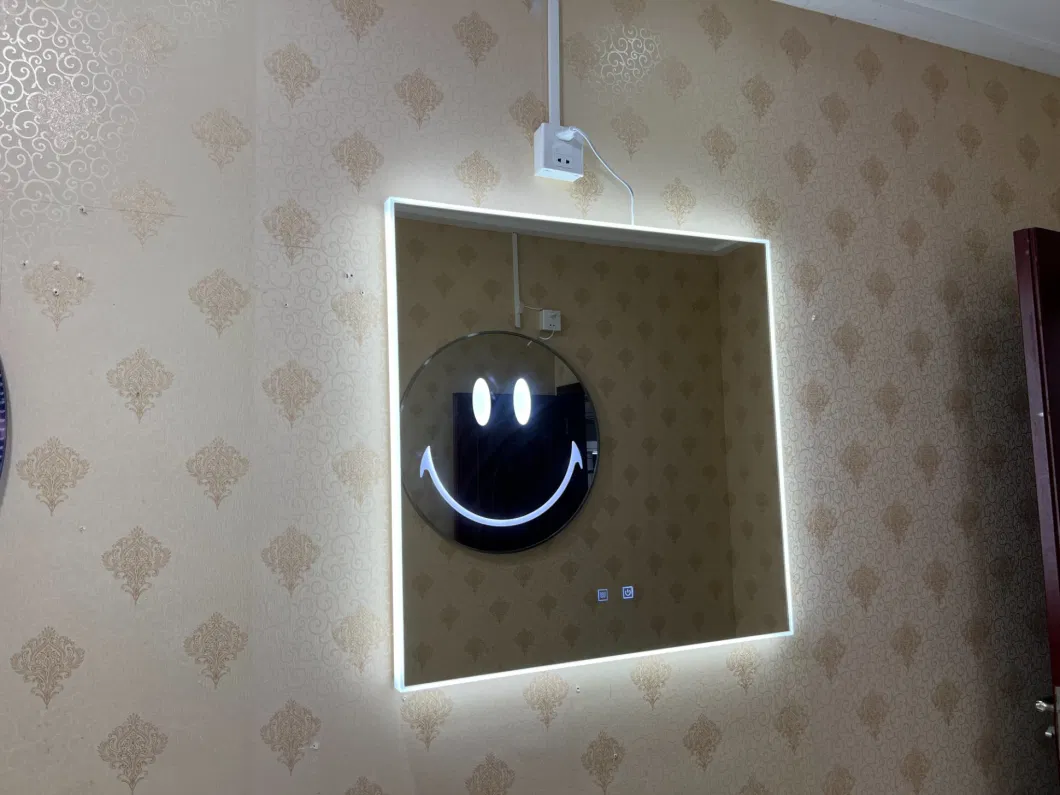 Modern Bathroom Crystal Acrylic Frame Make up Smart LED Mirror