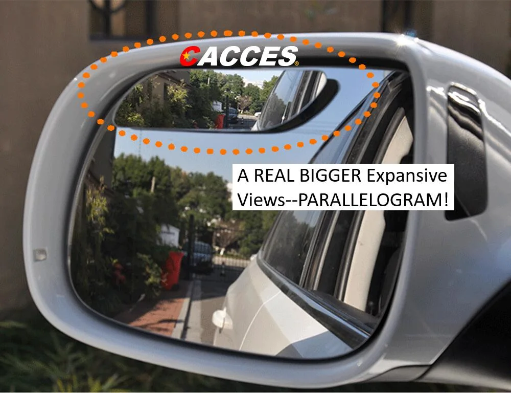 Rhombus/Rectangle/Square/Rhomboid Shape Stick on Adjust Rear View Convex Wide Blind Spot Auxiliary Mirror, New Universal Frameless Wing Blind Mirror HD Glass