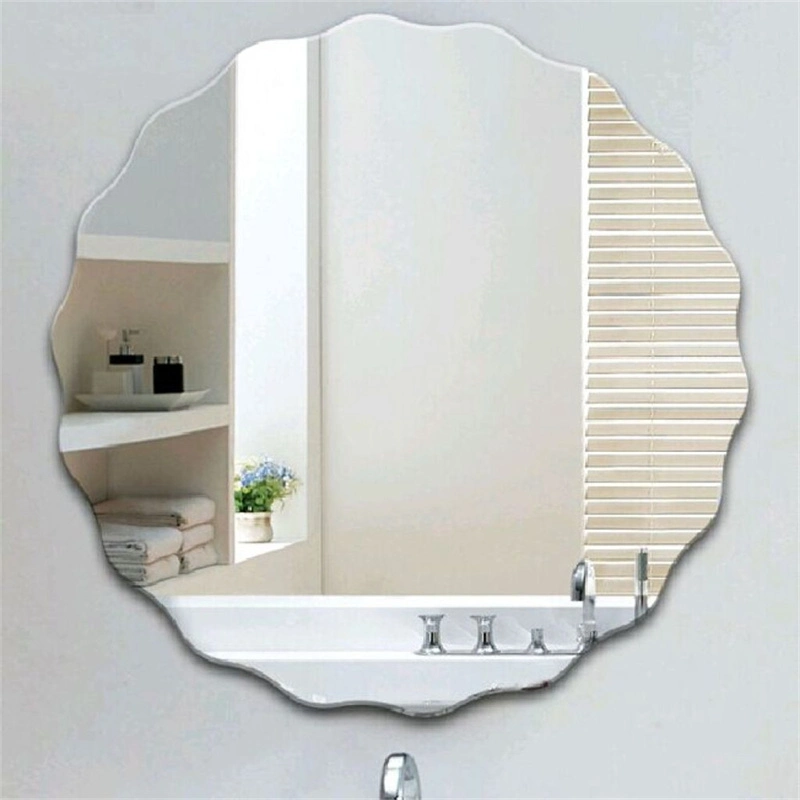 Sun Shape French PU Irregular Circle Framed Mirror Glass Decorative Mirrors Wall