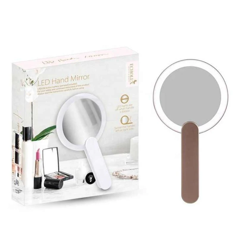 Custom Foldable Hand Held Mini Makeup LED Light Travel Pocket Smart Mirror for Beauty Cosmetic
