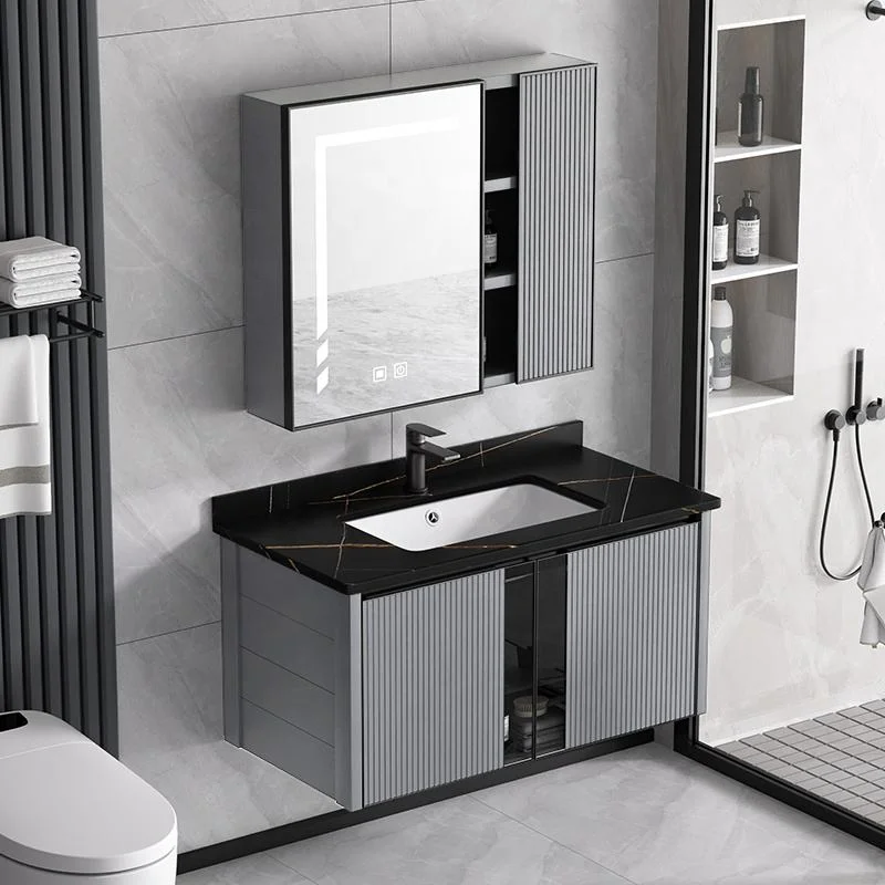 Hotel Furniture Sanitary Ware Bathroom Wall Mounted Wash Basin Sink Vanities Lighting Cabinets
