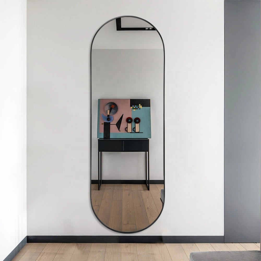 Oval Full Length Mirror Arched Full Length Mirror with Aluminum Frame Wall Mounted Hanging Mirror