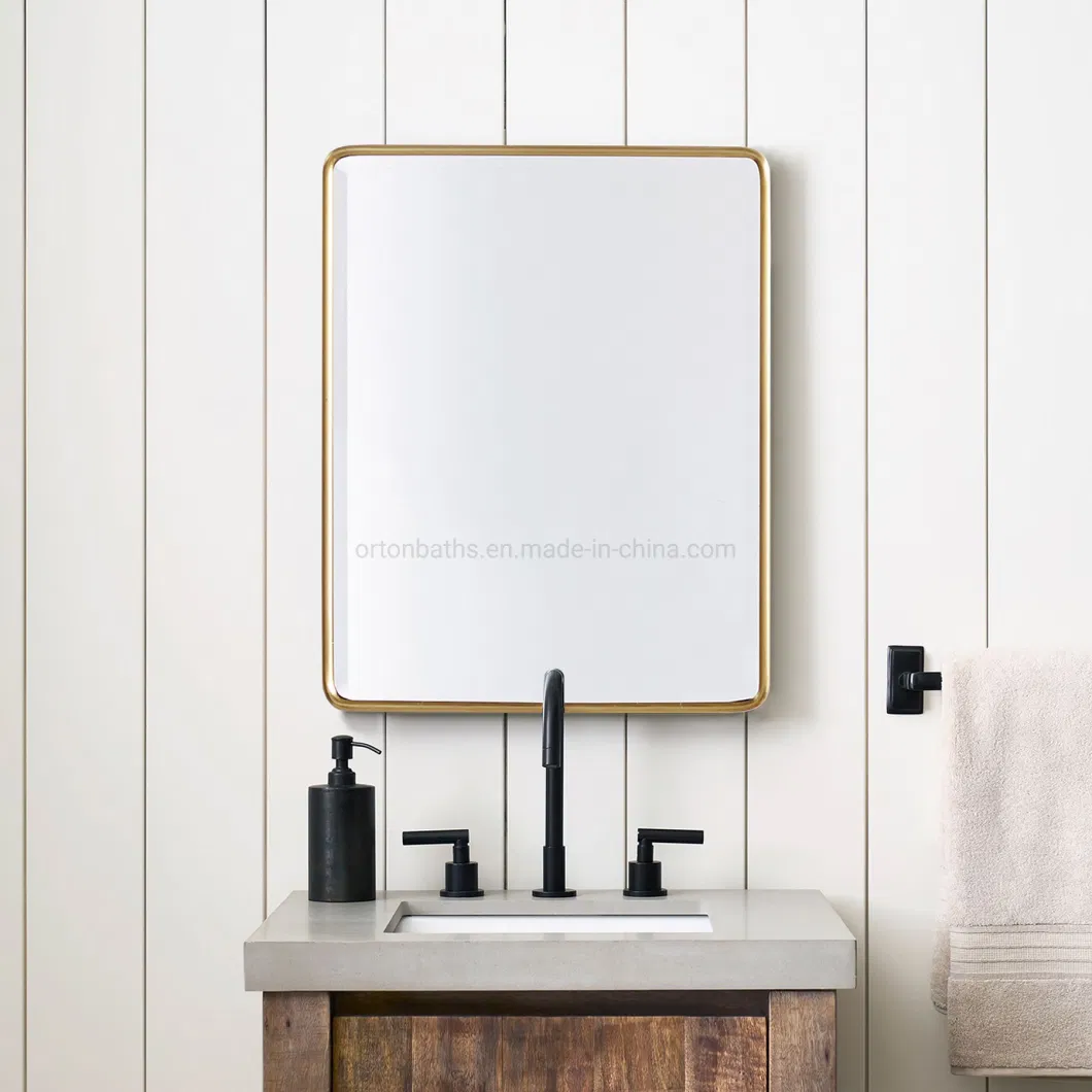 Ortonbath Framed Wall Mirror, 26 X 32mm, Black, Traditional Dark Accent Mirror for Home Decor Modern Frame Bathroom Mirror