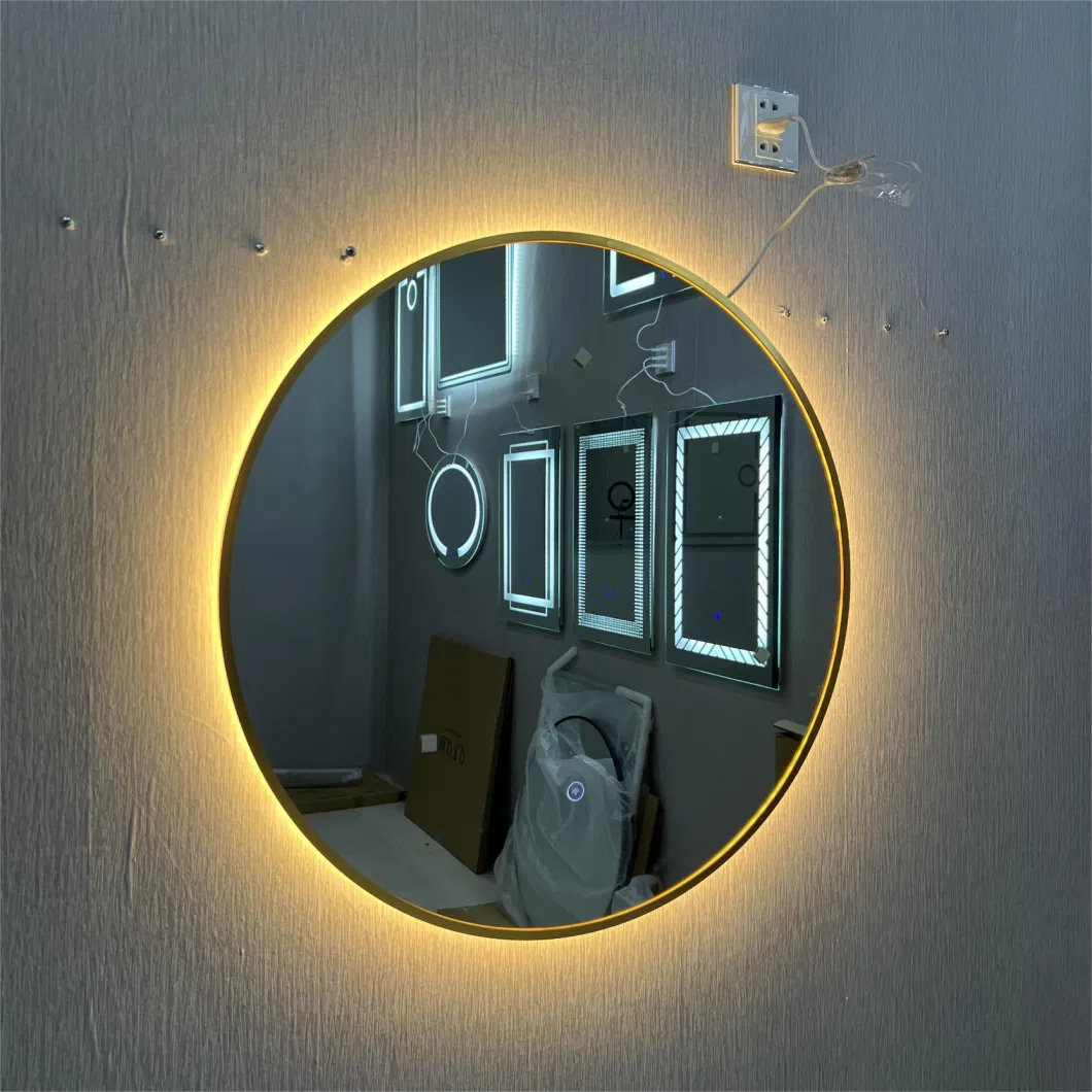 Ximu 4mm Framed LED Glass Mirror Illuminated Vanity Decorative Bathroom LED Mirror