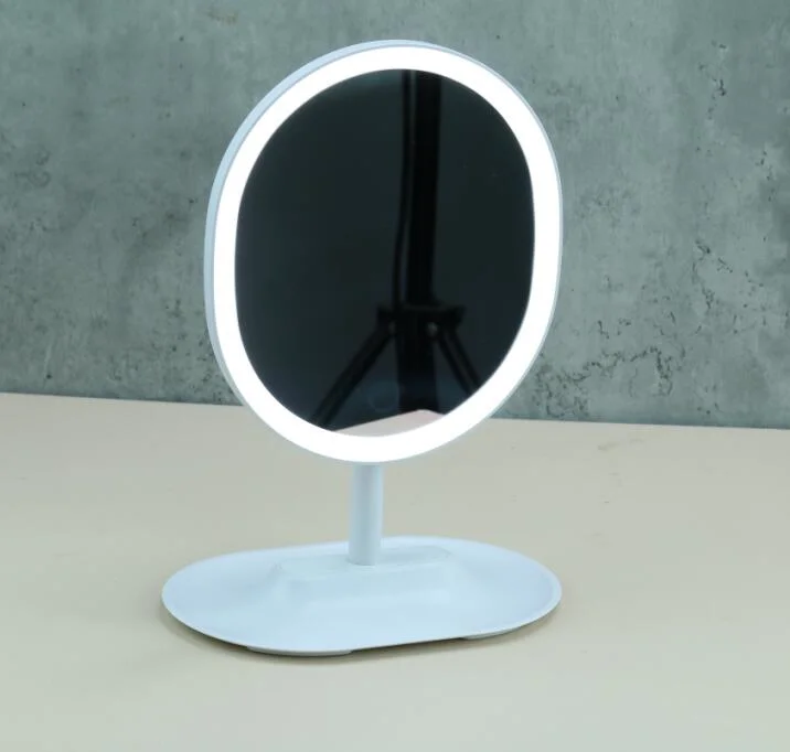 Cosmetic LED Makeup Tabletop Mirror with 5X Magnifying Mini Mirror