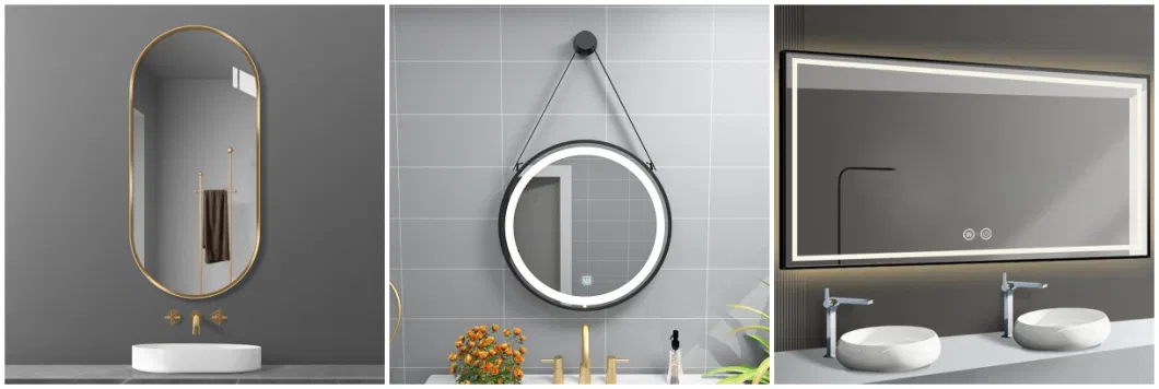 Bathroom Round Arch Capsule Metal Framed Wall Hanging Mirror Make up Mirror