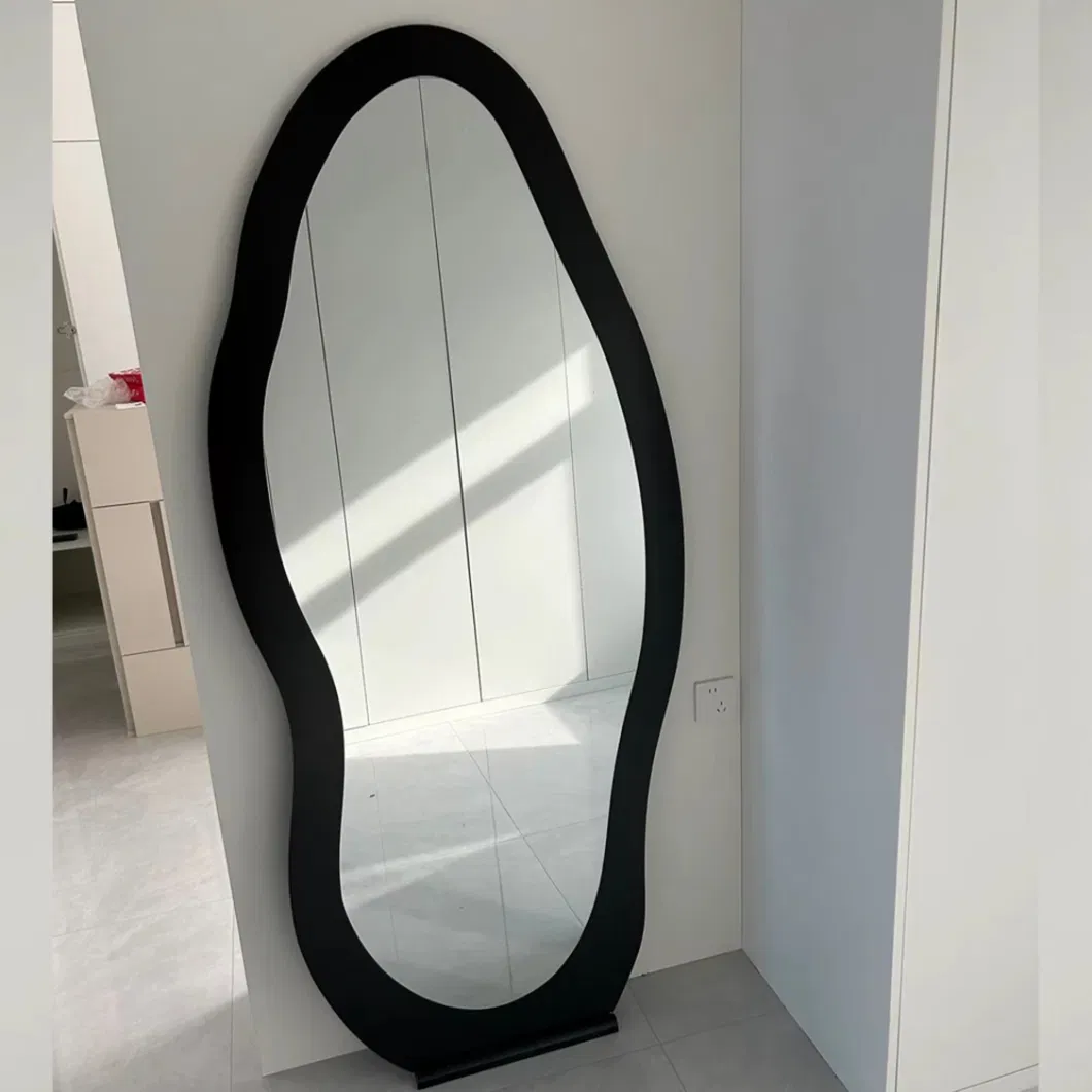 Solid Wooden Framed Floor Mirror/ Decoration Irregular Wall Mirror/Full Length Standing Mirror