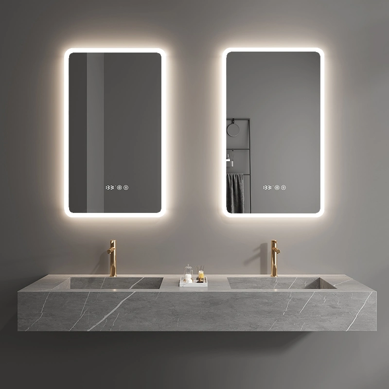 Modern Touch Screen Backlit LED Bath Mirrors Smart Antifog Wall Mirror