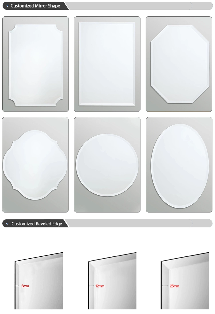 ODM Hotel Wholesale Professional Design High Standard Wall Mounted Bevel Mirror with Customized Thickness