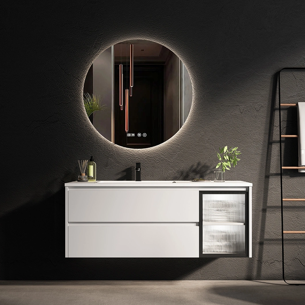 OEM Modern Nordic Combination Bathroom Washstand Smart Mirror Lighting Wood Minimalist Wash Basin Bathroom Cabinet