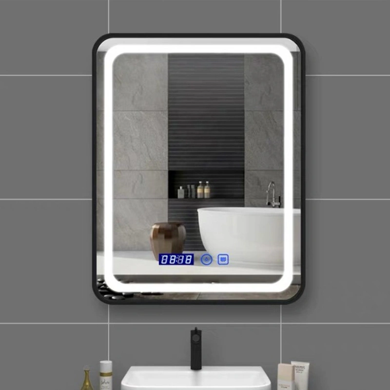 Customization 400*600 Dual Touch Screen/Light/Defogging/Time and Temperature/Frameless Hotel Toilet Wall Hanging Bathroom Mirror