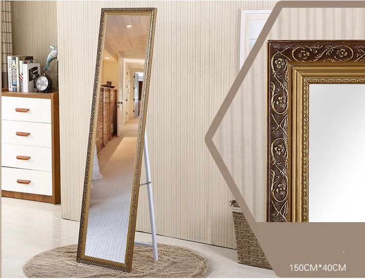 Nordic Style Foldable Furniture Hotel Wood Full-Length Floor Mirror