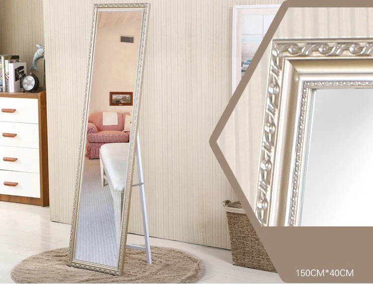 Nordic Style Foldable Furniture Hotel Wood Full-Length Floor Mirror