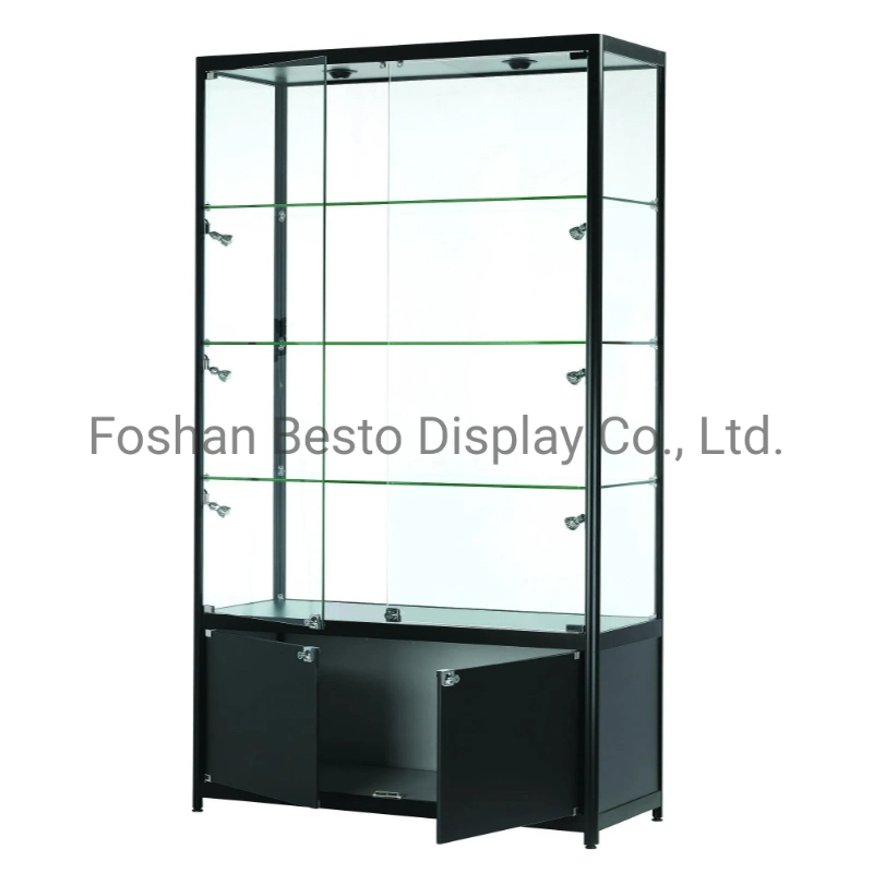Us Wholesale Glass Display Cabinets with LED Lights and Storage for Vape Store, Smoke Shop, Cigarette Store, Jewelry Display, Museum, Exhibition