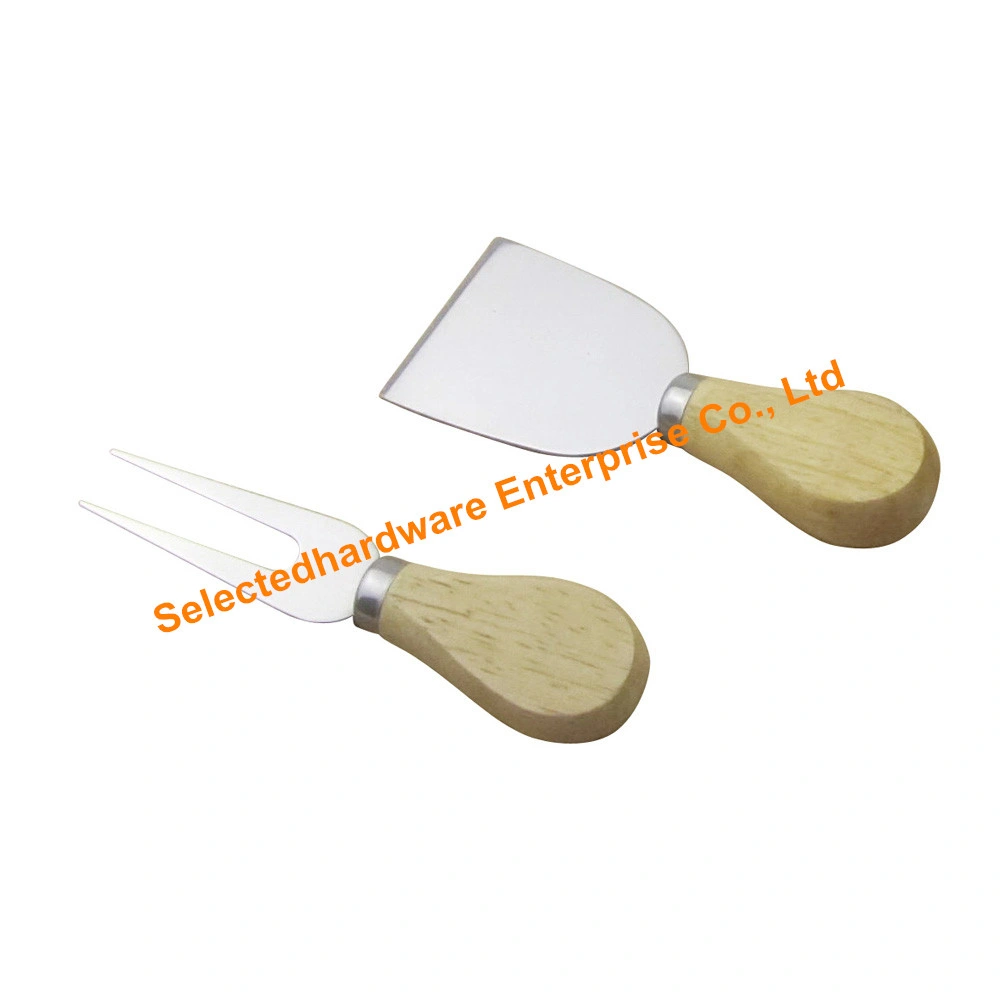 4PCS Rubber Wood Cutting Board Set Cheese Knife and Fork