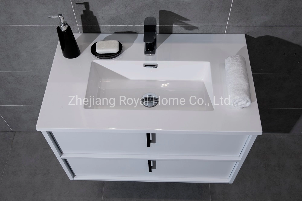 Wholesale Price Modern Makeup Mirrored Wash Basin Double Drawer Storage Sink Bathroom Vanity