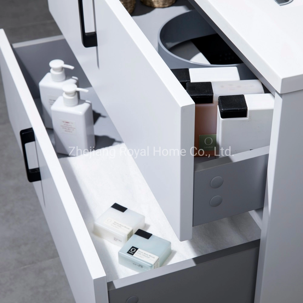 Wholesale Price Modern Makeup Mirrored Wash Basin Double Drawer Storage Sink Bathroom Vanity