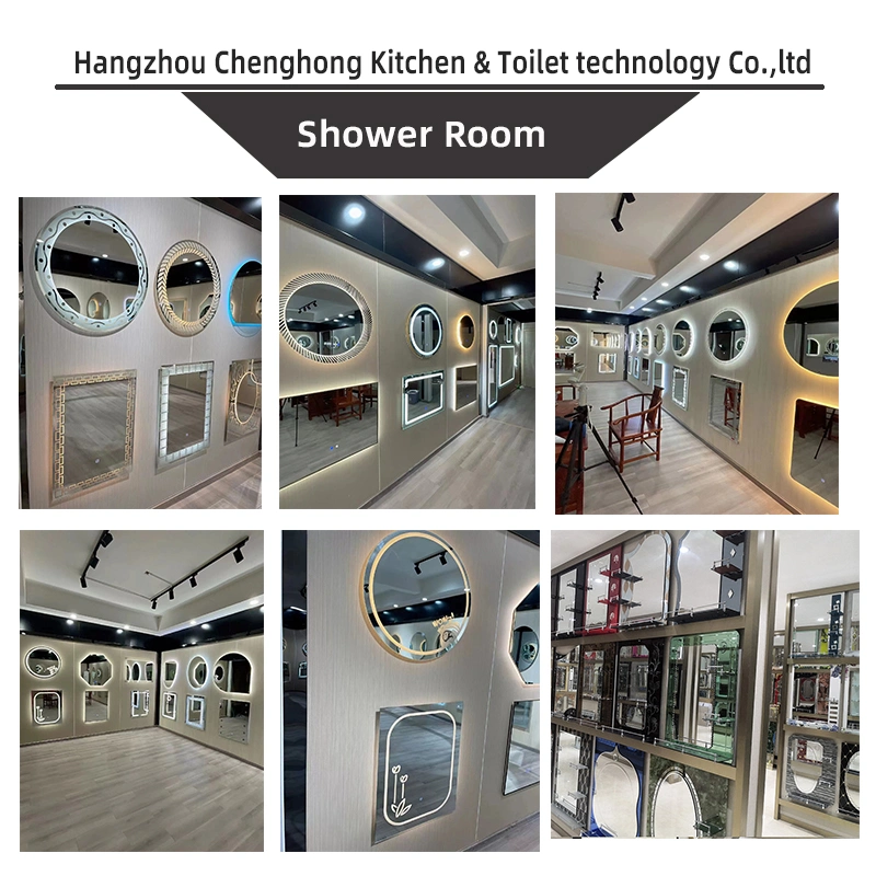 Factory Style Square Hotel LED Lighted Vanity Mirror with Touch Sensor Switch