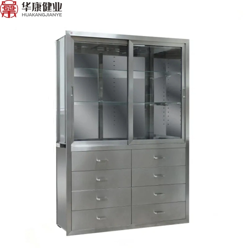 High Quality Hospital Furniture Stainless Steel Anesthesia Cabinet or Medicine Instrument Cabinet