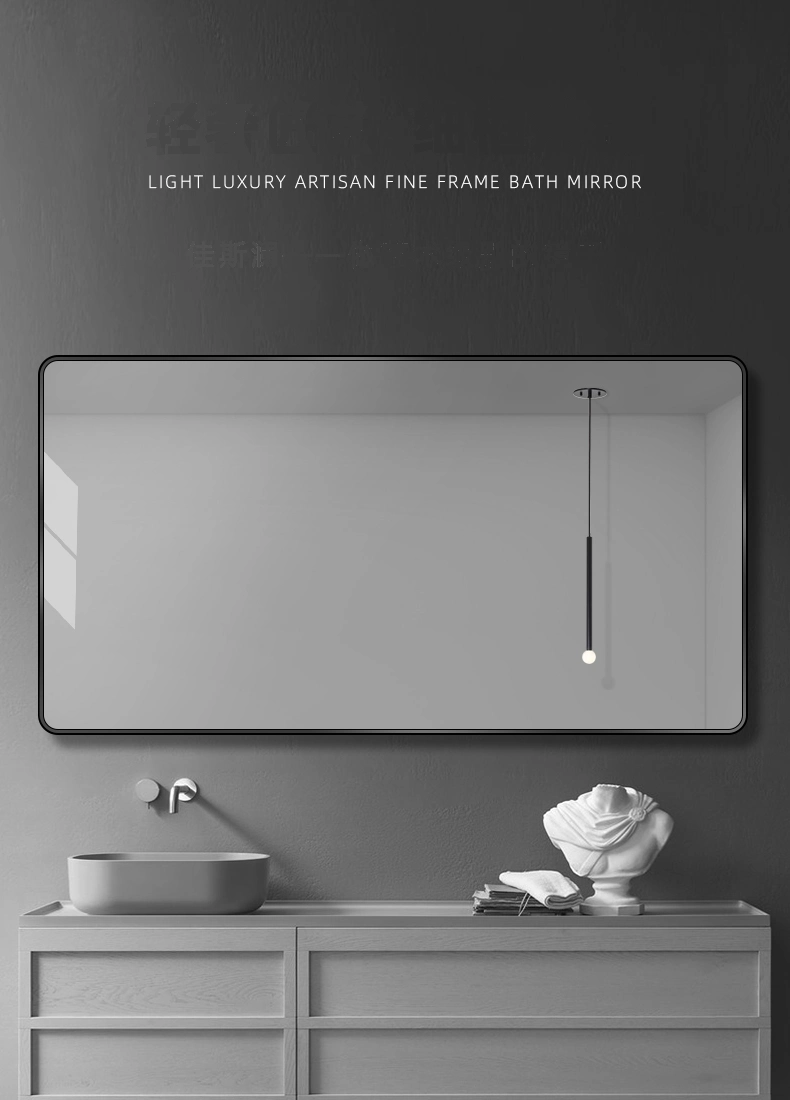 Black/Golden Metal Aluminum Frame Bathroom Decorative Silver Smart Mirror