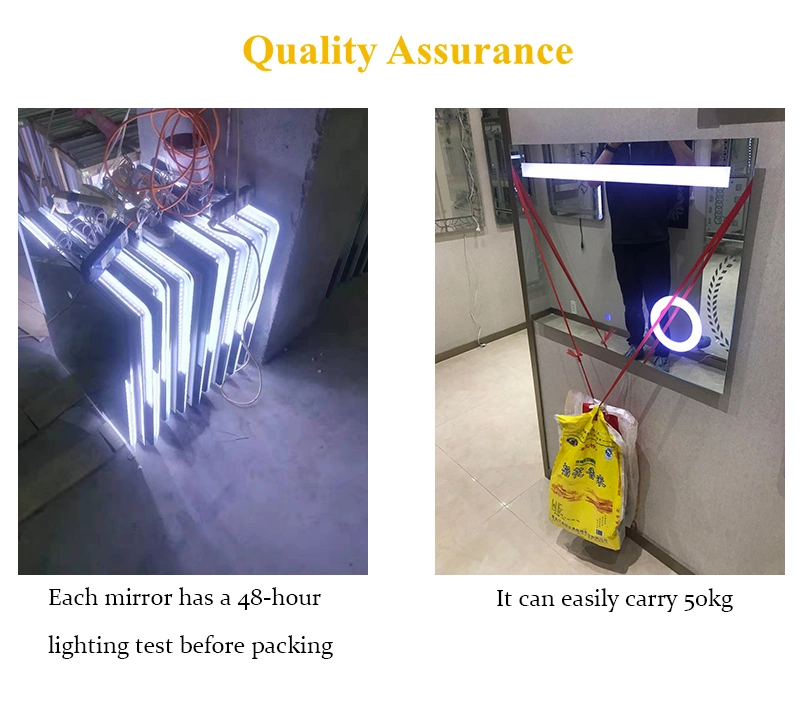 Wholesale Hot Sale Illuminated Wall Mirror Hotel Bathroom Makeup LED Cosmetic Glass Light Mirror