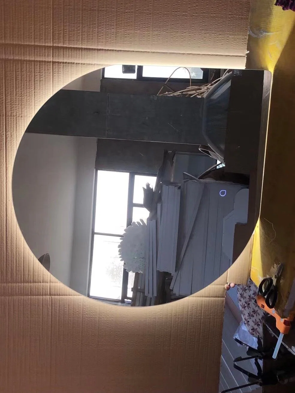 Irregular Shape Bedroom LED Mirror with Lights Full Length Floor Mirros