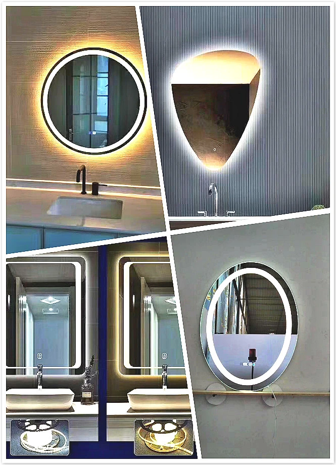 Factory Wholesale Accept Customized LED Light Irregular Mirror Bedroom Wavy Mirror