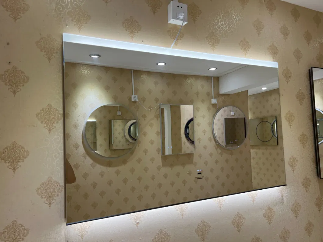 Modern Bathroom Crystal Acrylic Frame Make up Smart LED Mirror