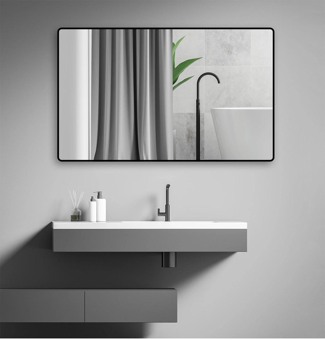 Customized Ayna Square Silver Frameless Wall Mounted Hanging Toilet Mirror in Bathroom