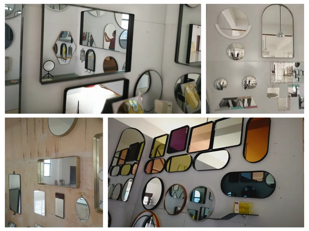 Home Decor Vanity Cosmetic Salon Bathroom Furniture MDF Aluminum Ss Frame Hotel Room Washroom Shaving Dressing Wall Framed Mirror