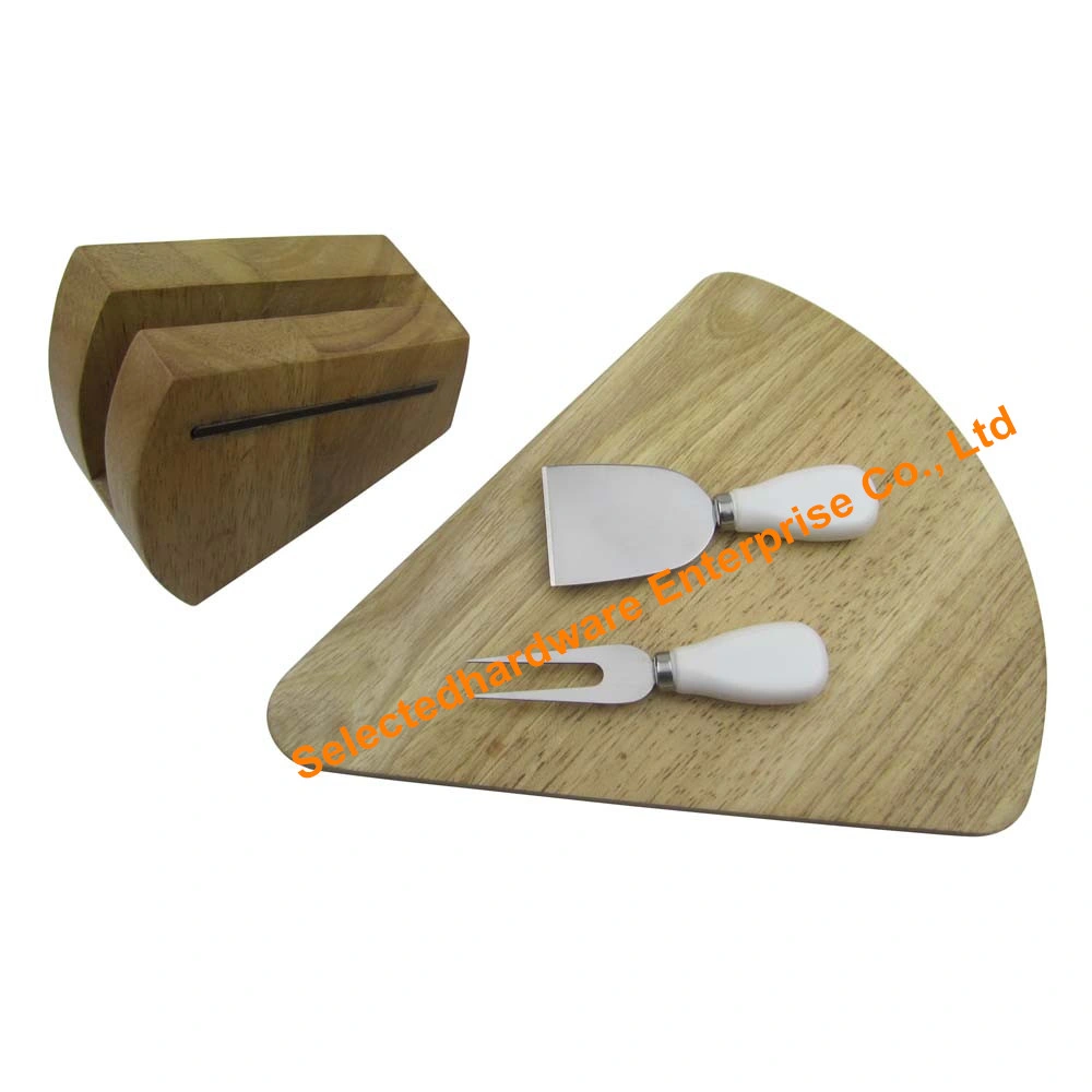 4PCS Cheese Knife Parmesan Shaver and Cheese Fork Set with Cutting Board