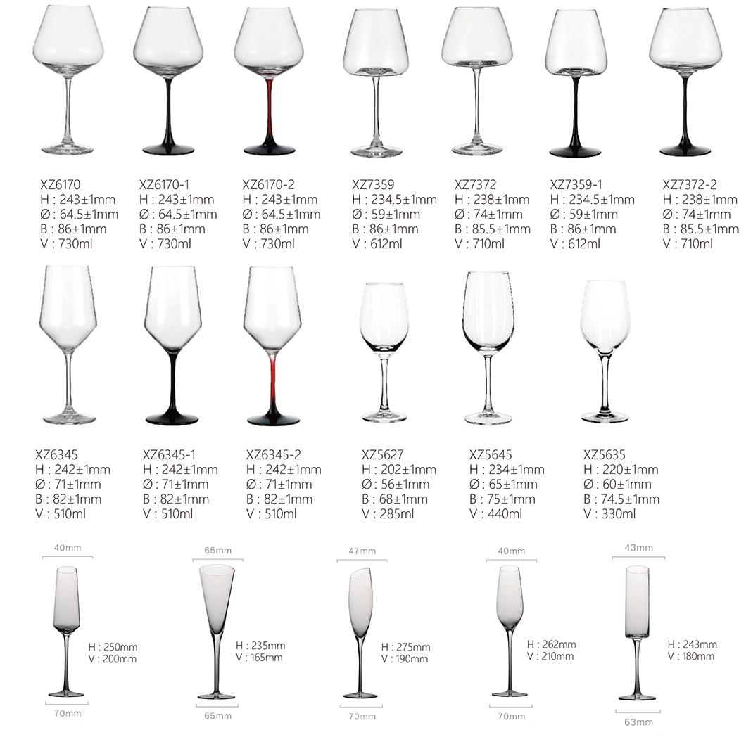 Customize Red Wine Goblet Wine Glass Cup Decorative Vertical Grain Glass