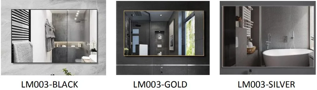 Modern Luxury Oversized Rectangle Hanging Hotel Bathroom Mirrors Decorative Antique Gold Wall Mirror