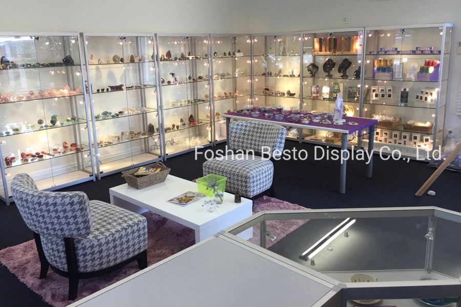 78 Inch Glass Display Cabinets with LED Lights and Glass Shelves for Vape Store, Smoke Shop, Jewelry Store, Tabacco, Cigeratte Store, Retail Display.