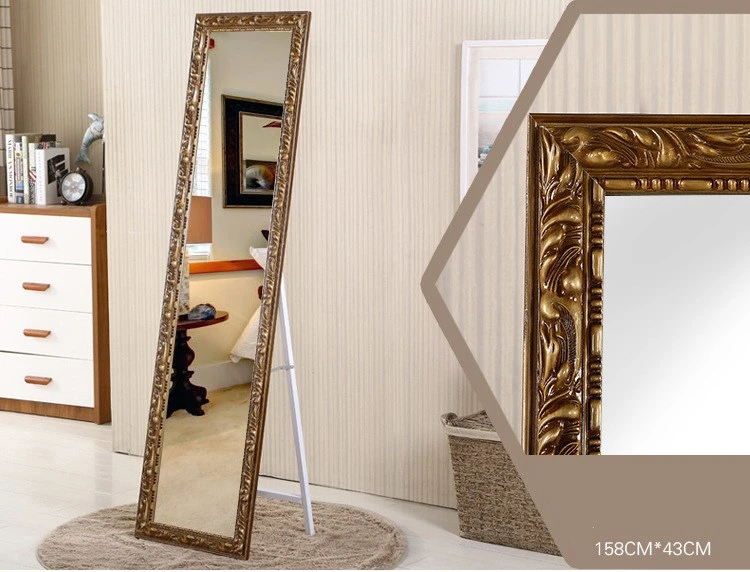 Nordic Style Foldable Furniture Hotel Wood Full-Length Floor Mirror